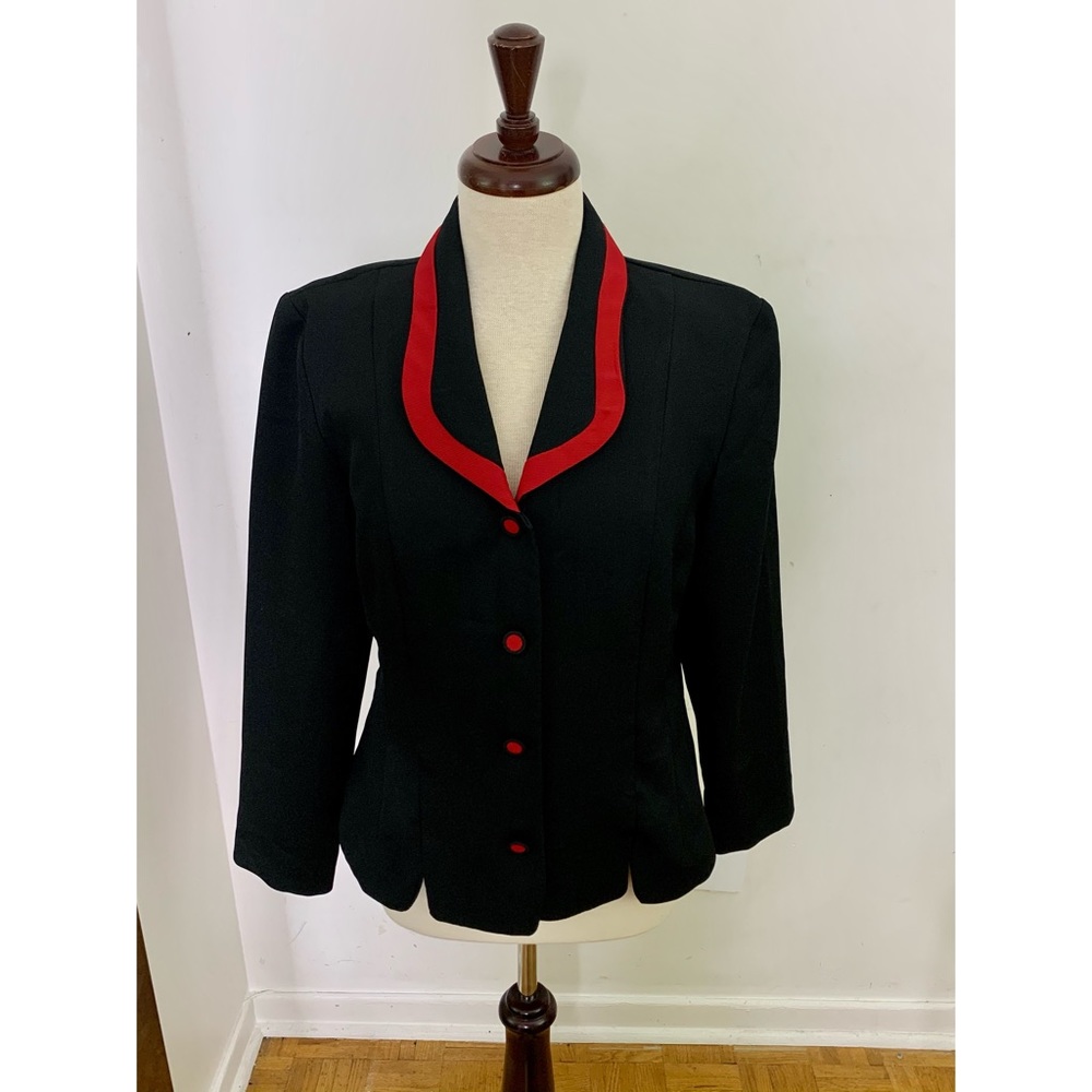 Women’s Black and Red Blazer